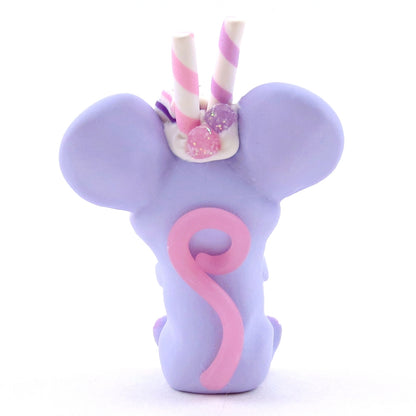 Periwinkle Sugarplum Mouse Figurine - Polymer Clay Christmas Collection