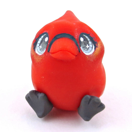 Red Cardinal Bird Figurine - Polymer Clay Christmas Collection