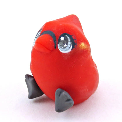 Red Cardinal Bird Figurine - Polymer Clay Christmas Collection