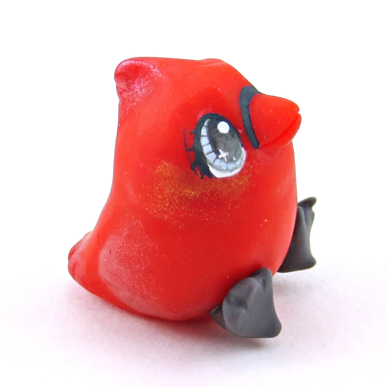 Red Cardinal Bird Figurine - Polymer Clay Christmas Collection