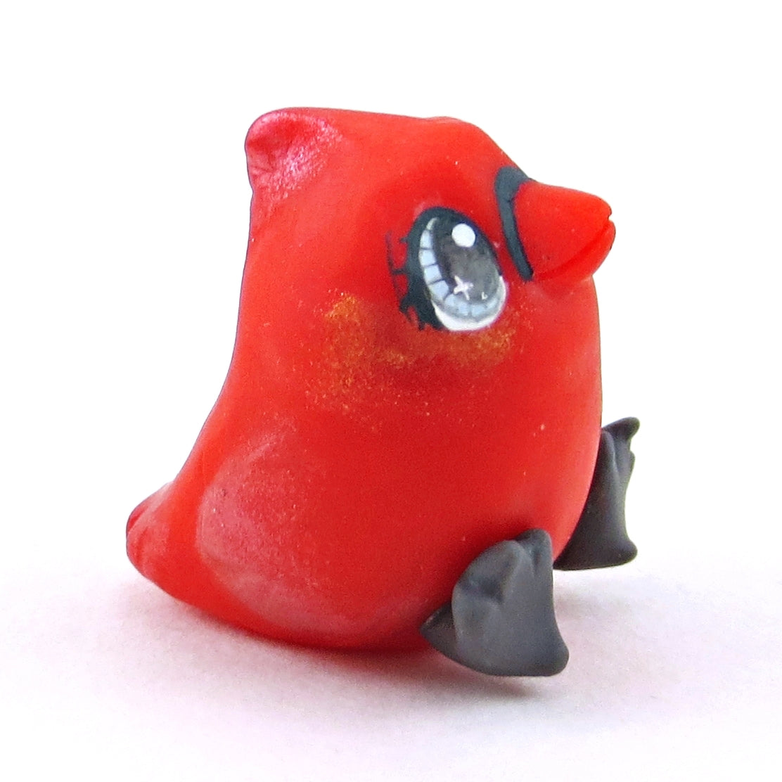 Red Cardinal Bird Figurine - Polymer Clay Christmas Collection