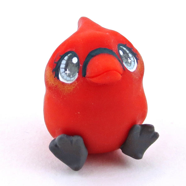 Red Cardinal Bird Figurine - Polymer Clay Christmas Collection