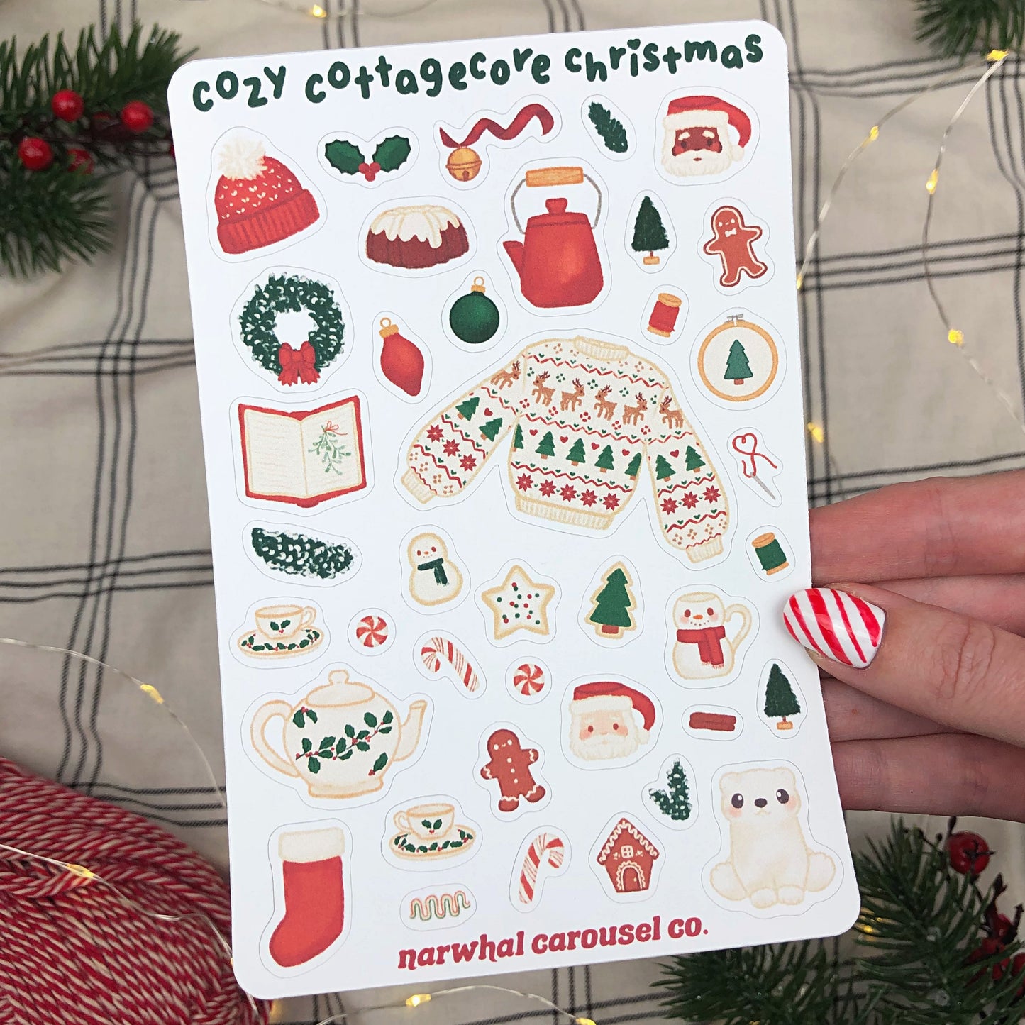 Cozy Cottagecore Christmas Sticker Sheet