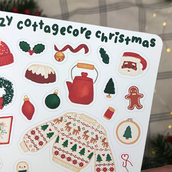 Cozy Cottagecore Christmas Sticker Sheet