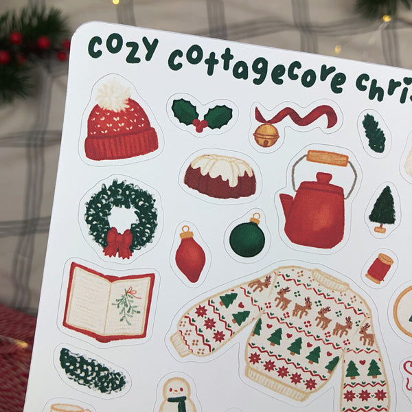Cozy Cottagecore Christmas Sticker Sheet