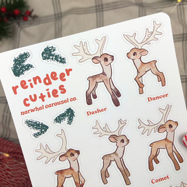 Reindeer Cuties Sticker Sheet