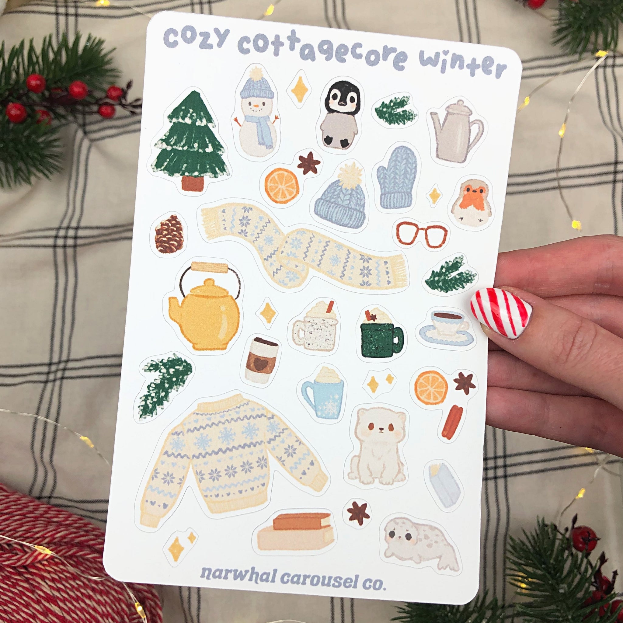 Cozy Cottagecore Winter Sticker Sheet