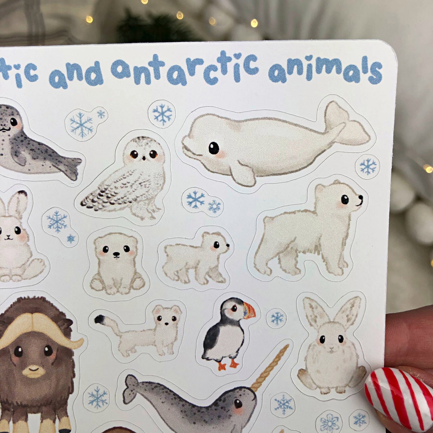 Arctic and Antarctic Animals Sticker Sheet