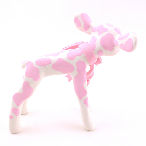Strawberry Cow Figurine - Version 1 - Polymer Clay Cottagecore Animals