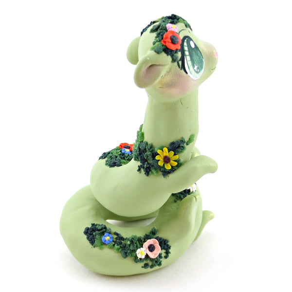 Wildflower Noodle Dragon Figurine - Polymer Clay Cottagecore Animals