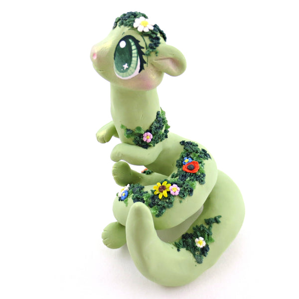 Wildflower Noodle Dragon Figurine - Polymer Clay Cottagecore Animals