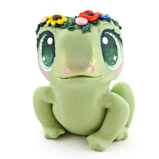 Wildflower Frog Figurine - Polymer Clay Cottagecore Animals