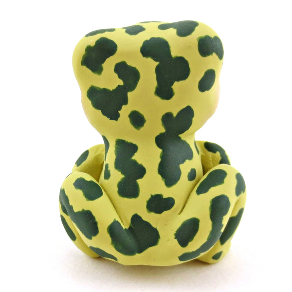 Chonky Green Spotted Frog Figurine - Polymer Clay Cottagecore Animals