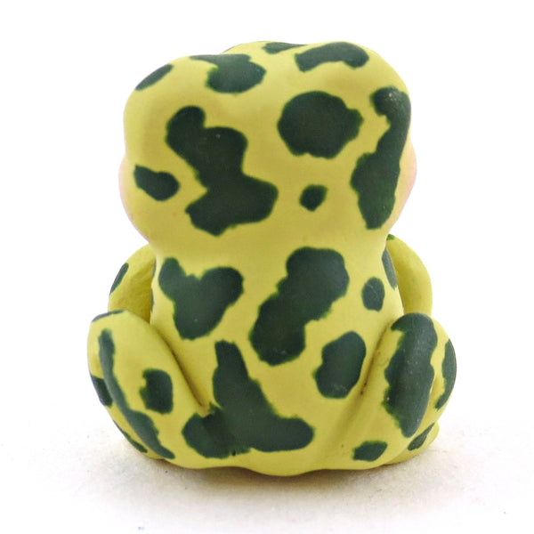 Baby Green Spotted Frog Figurine - Polymer Clay Cottagecore Animals