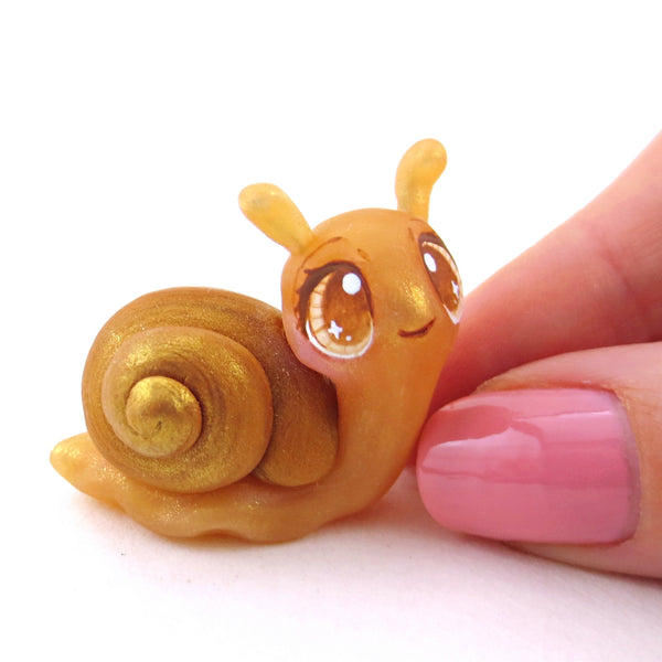 Baby Snail Figurine - Polymer Clay Cottagecore Animals