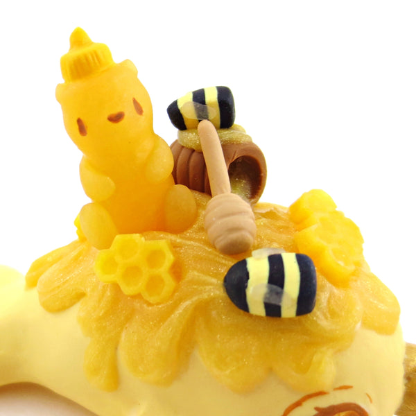 Honey Narwhal Figurine - Version 1 - Polymer Clay Cottagecore Animals
