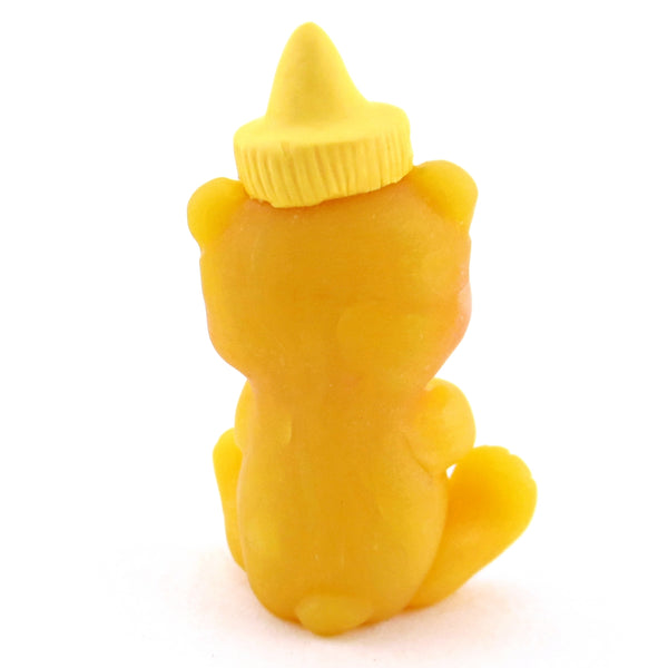 Honey Bear Bottle Figurine - Version 1 - Polymer Clay Cottagecore Animals