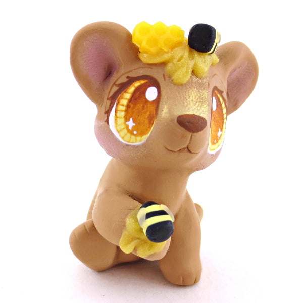 Medium Brown Honey Bear Figurine - Polymer Clay Cottagecore Animals