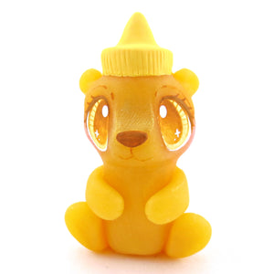 Honey Bear Bottle Figurine - Version 2 - Polymer Clay Cottagecore Animals