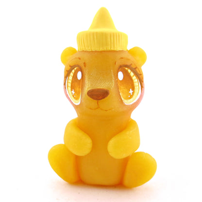 Honey Bear Bottle Figurine - Version 2 - Polymer Clay Cottagecore Animals