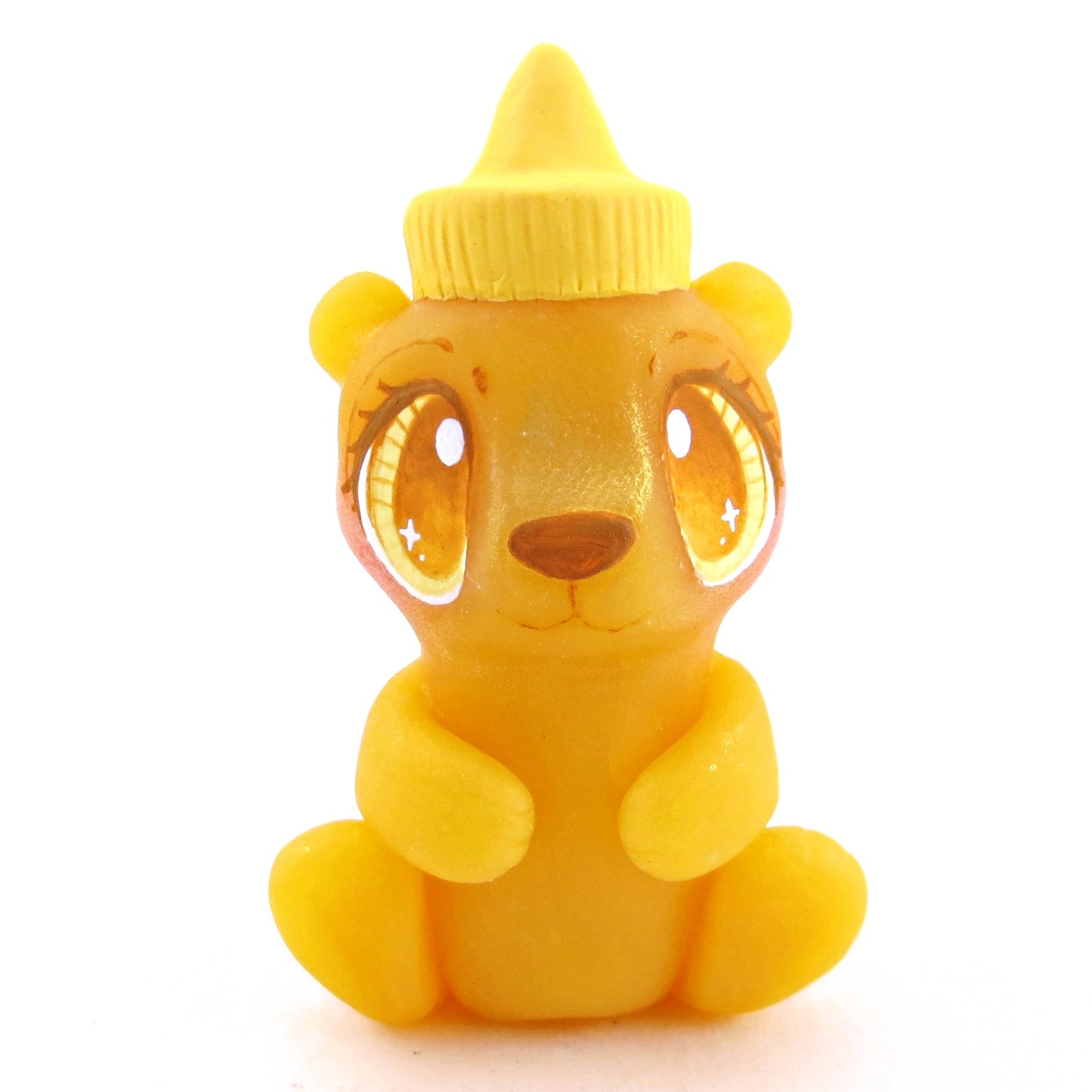 Honey Bear Bottle Figurine - Version 2 - Polymer Clay Cottagecore Animals