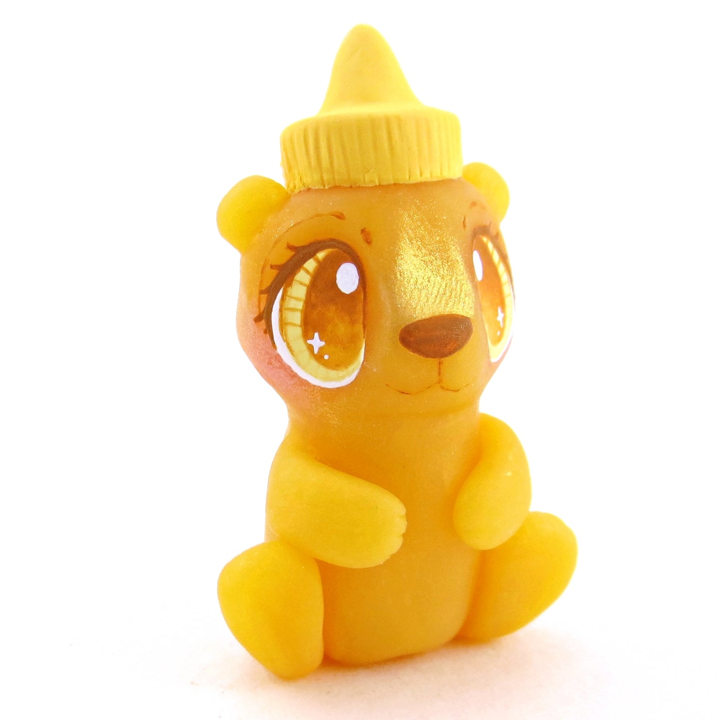 Honey Bear Bottle Figurine - Version 2 - Polymer Clay Cottagecore Animals