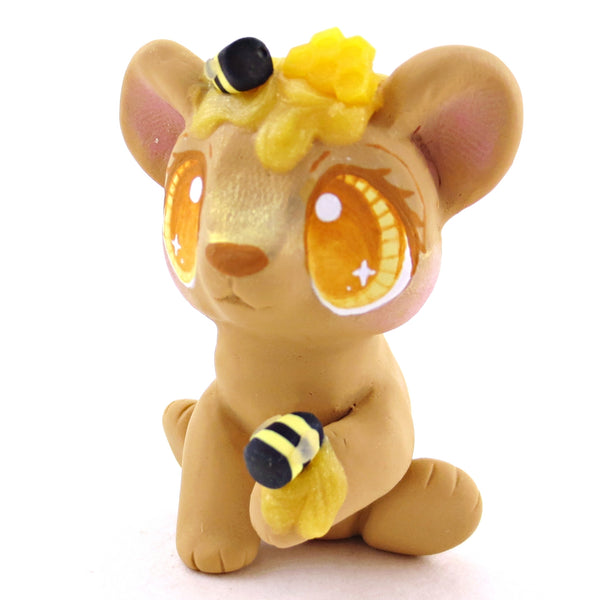 Soft Brown Honey Bear Figurine - Polymer Clay Cottagecore Animals