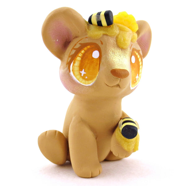 Soft Brown Honey Bear Figurine - Polymer Clay Cottagecore Animals