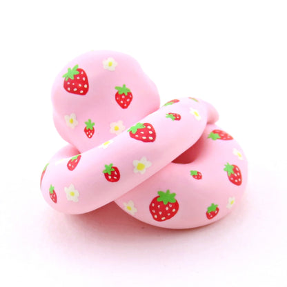 Strawberry Snake Figurine - Polymer Clay Animals Cottagecore Fruit Collection