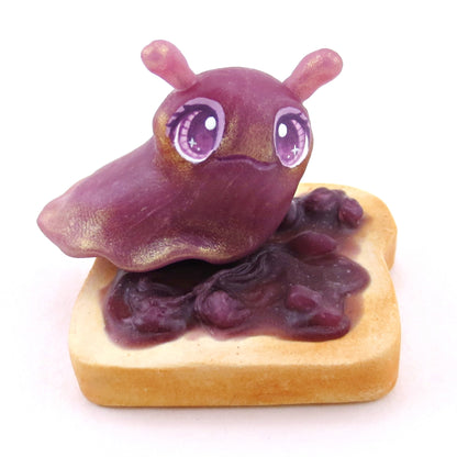 Blackberry Jam Slug Figurine - Polymer Clay Animals Cottagecore Fruit Collection