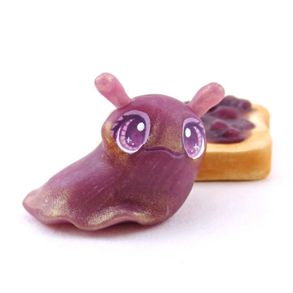 Blackberry Jam Slug Figurine - Polymer Clay Animals Cottagecore Fruit Collection