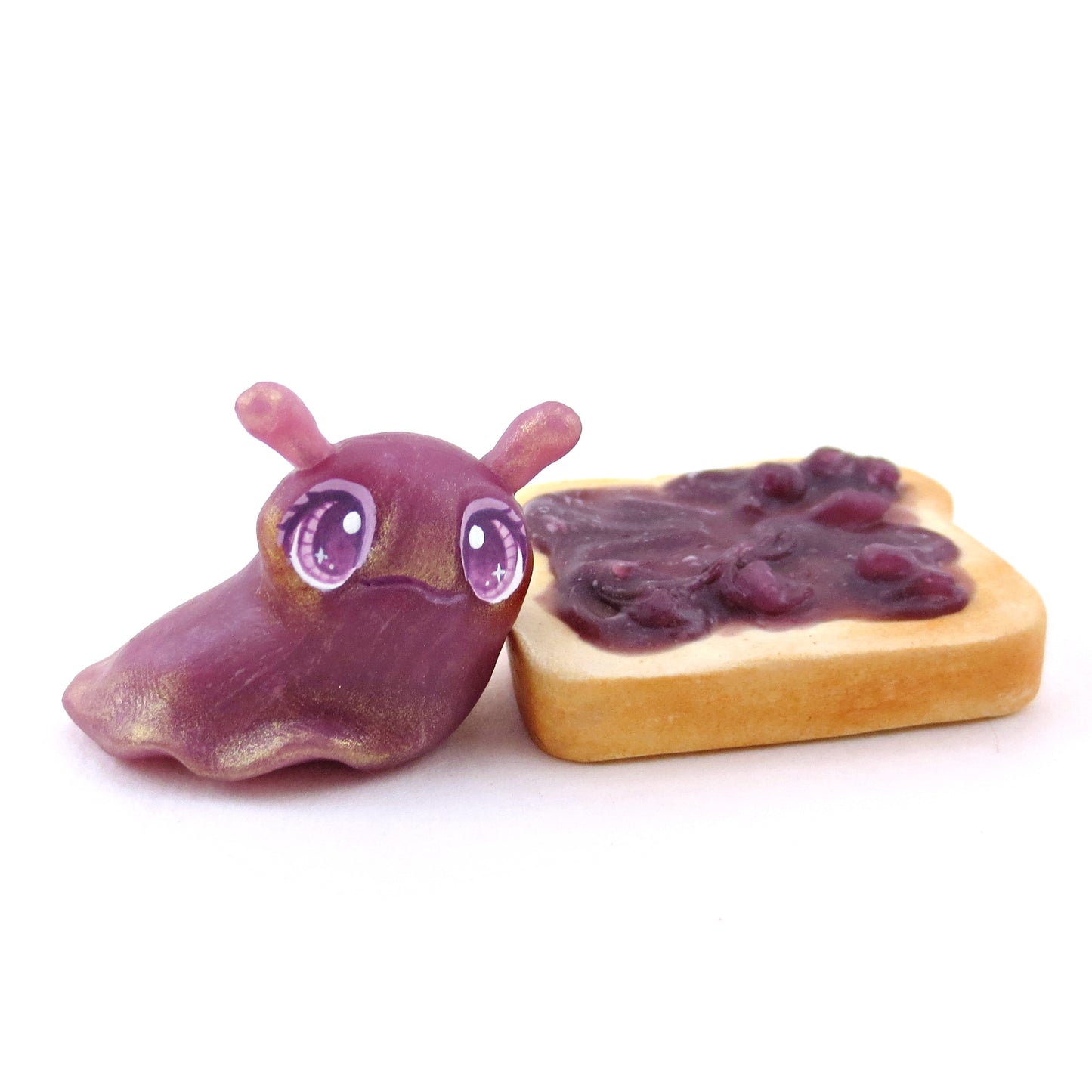 Blackberry Jam Slug Figurine - Polymer Clay Animals Cottagecore Fruit Collection