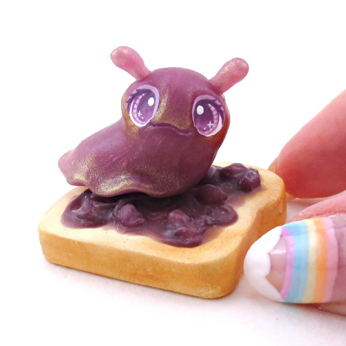 Blackberry Jam Slug Figurine - Polymer Clay Animals Cottagecore Fruit Collection