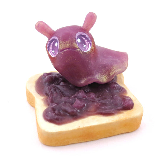 Blackberry Jam Slug Figurine - Polymer Clay Animals Cottagecore Fruit Collection