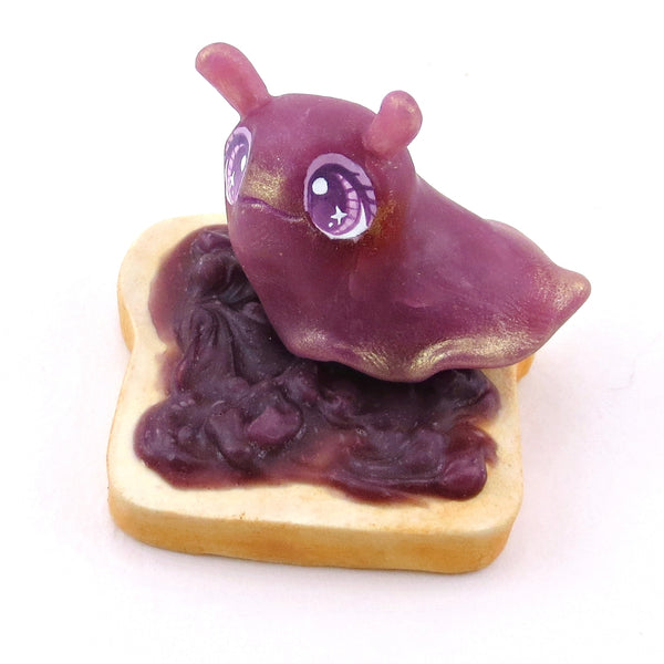 Blackberry Jam Slug Figurine - Polymer Clay Animals Cottagecore Fruit Collection