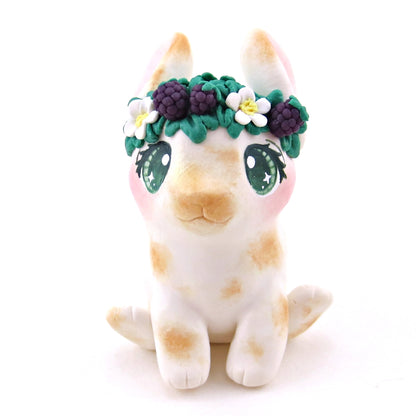 Blackberry Crown Bunny Figurine - Polymer Clay Animals Cottagecore Fruit Collection