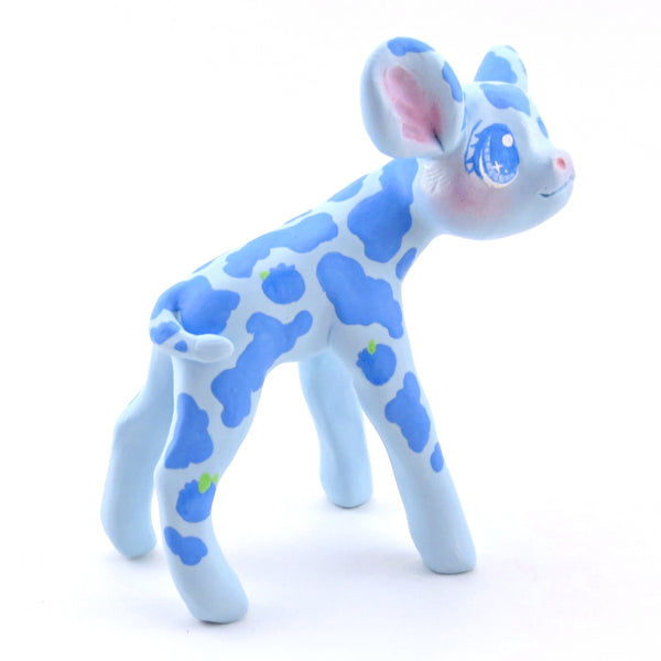 Blueberry Cow Figurine - Polymer Clay Animals Cottagecore Fruit Collection