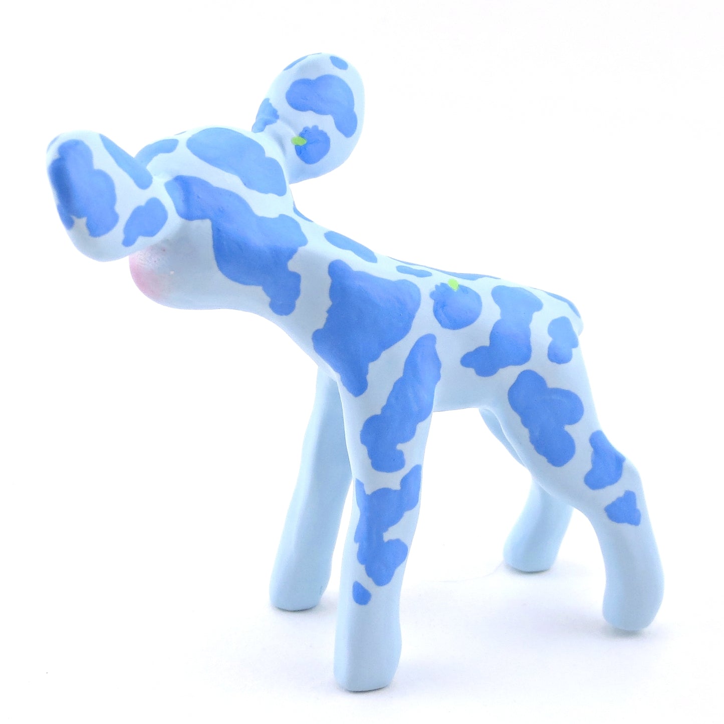 Blueberry Cow Figurine - Polymer Clay Animals Cottagecore Fruit Collection