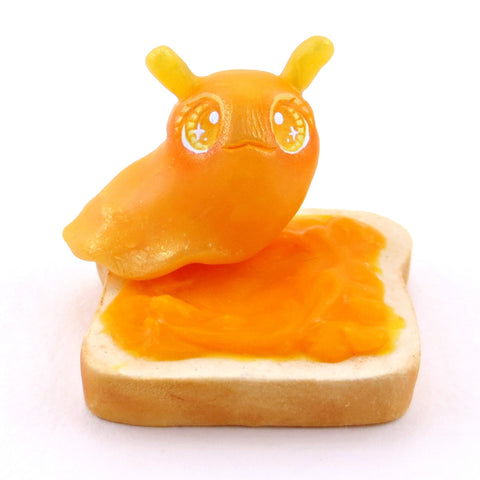 Orange Marmalade Jam Slug Figurine - Polymer Clay Animals Cottagecore Fruit Collection