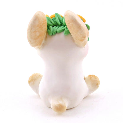 Orange Crown Bunny Figurine - Polymer Clay Animals Cottagecore Fruit Collection