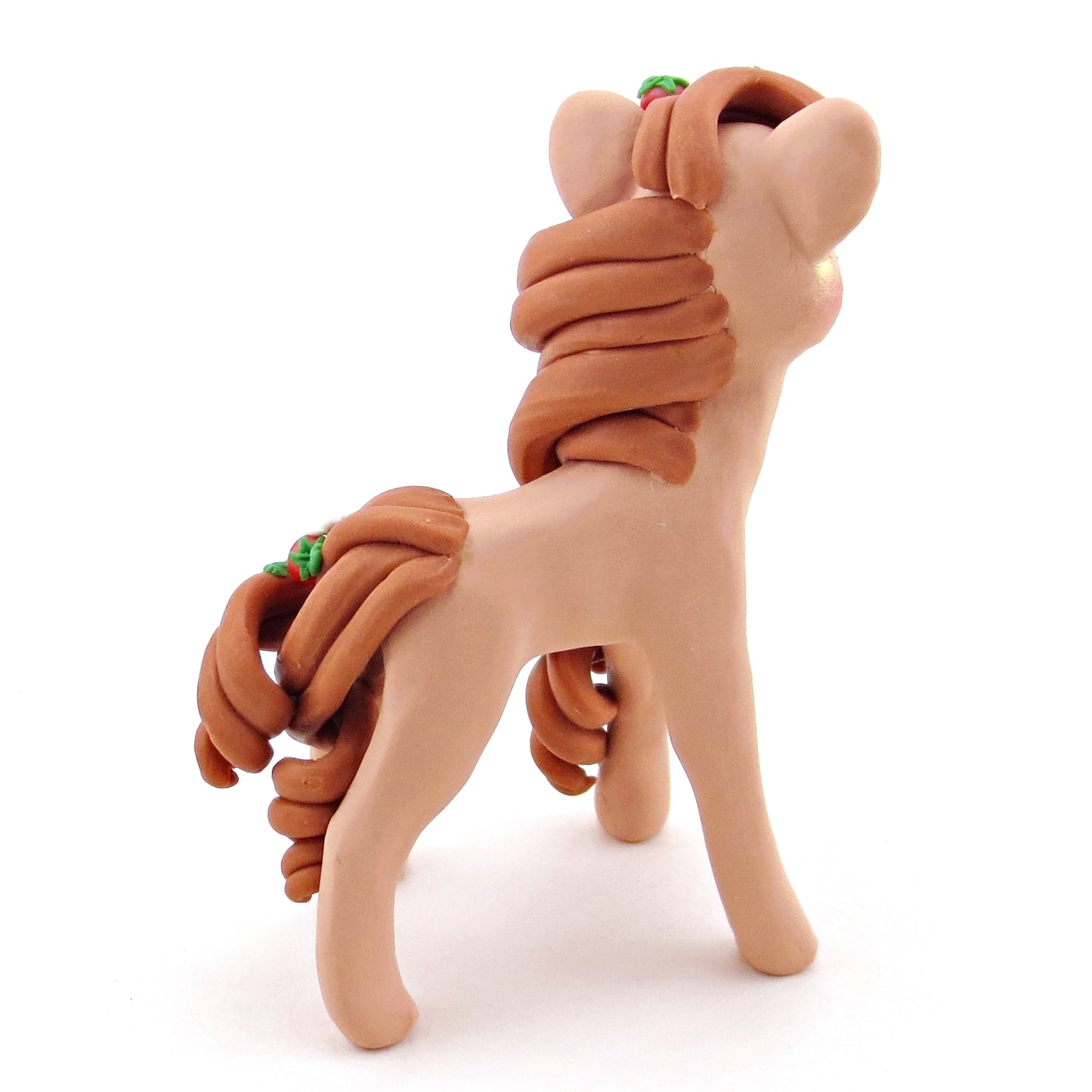 Strawberry Roan Pony Figurine - Polymer Clay Cottagecore Spring Animal Collection