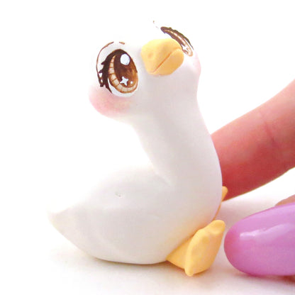 Goose Figurine - Polymer Clay Cottagecore Spring Animal Collection