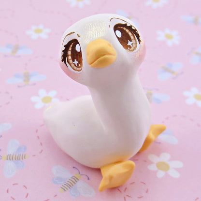 Goose Figurine - Polymer Clay Cottagecore Spring Animal Collection