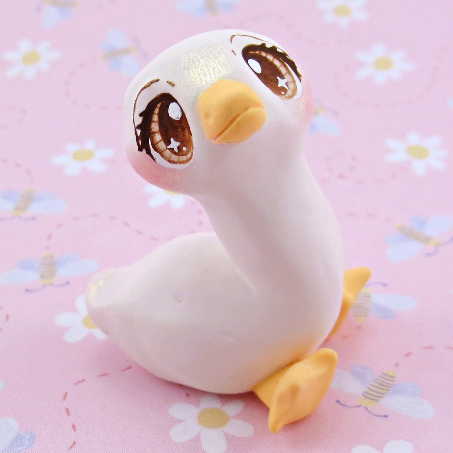 Goose Figurine - Polymer Clay Cottagecore Spring Animal Collection