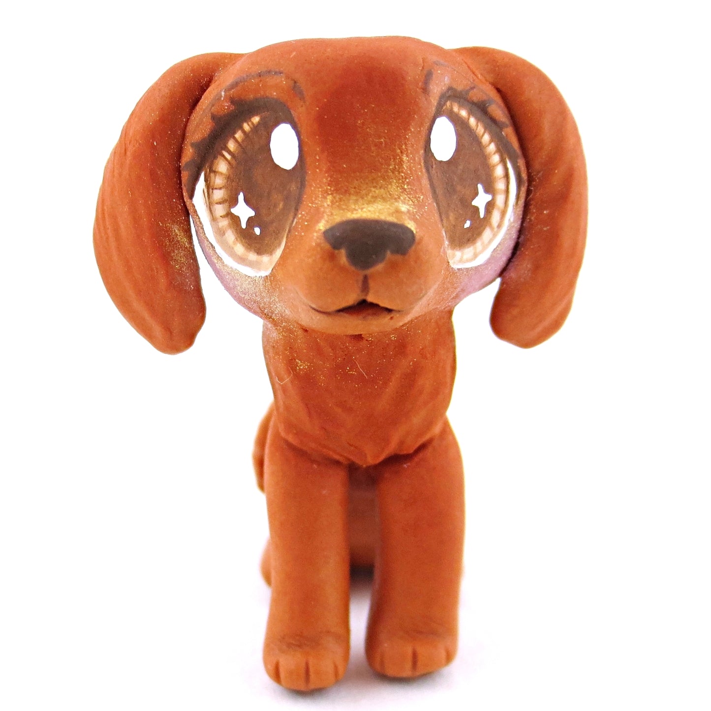 Red Golden Retriever Dog Figurine - Polymer Clay Dog Collection