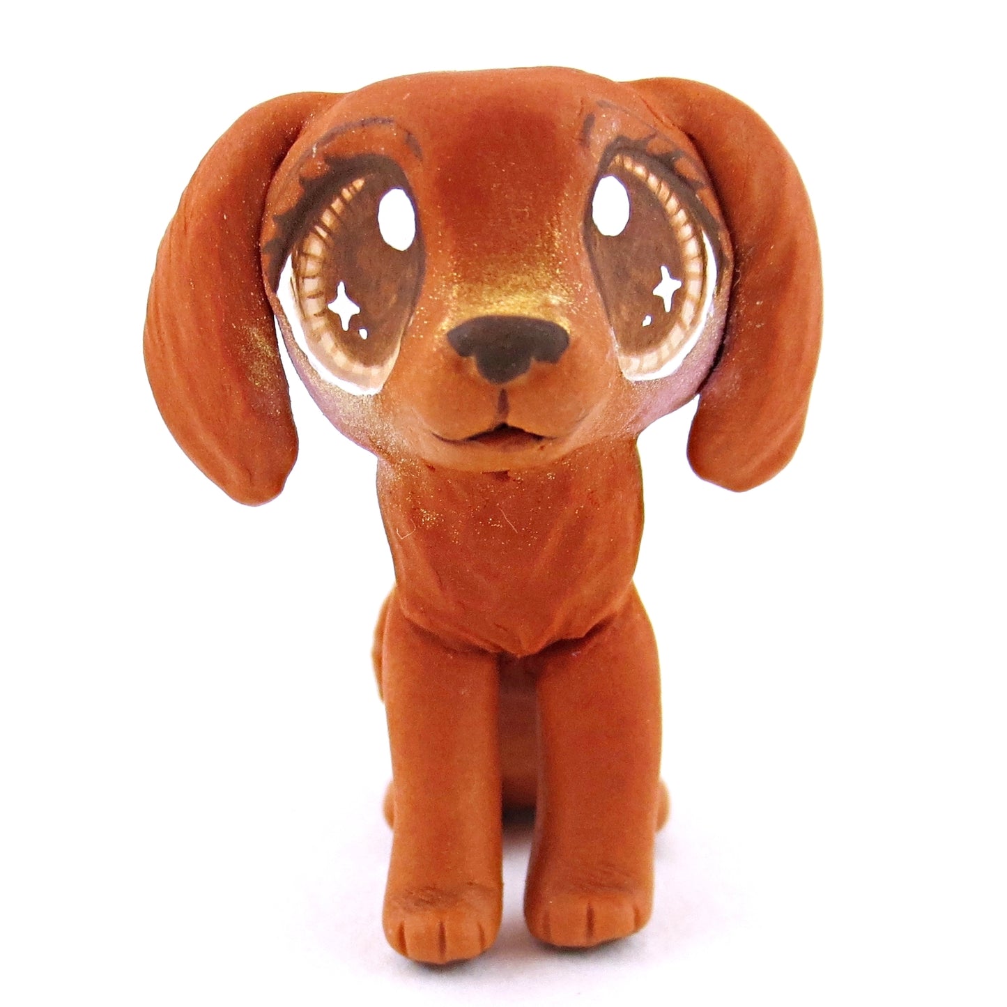 Red Golden Retriever Dog Figurine - Polymer Clay Dog Collection