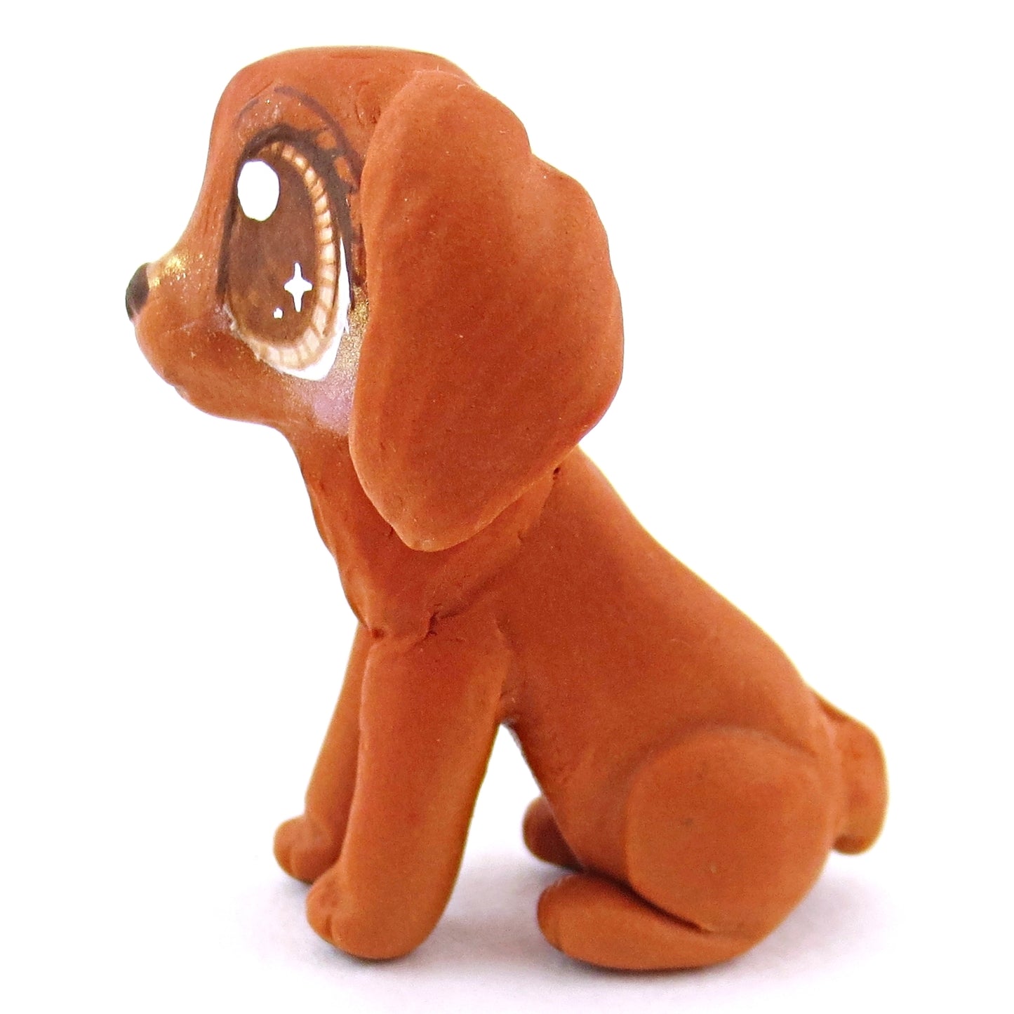 Red Golden Retriever Dog Figurine - Polymer Clay Dog Collection