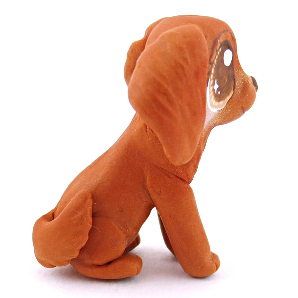 Red Golden Retriever Dog Figurine - Polymer Clay Dog Collection