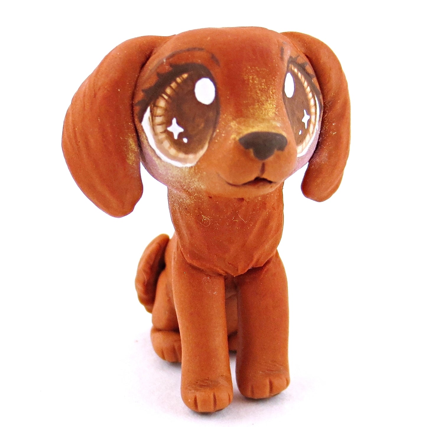 Red Golden Retriever Dog Figurine - Polymer Clay Dog Collection