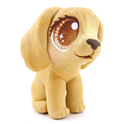 Gold Cocker Spaniel Dog Figurine - Polymer Clay Dog Collection